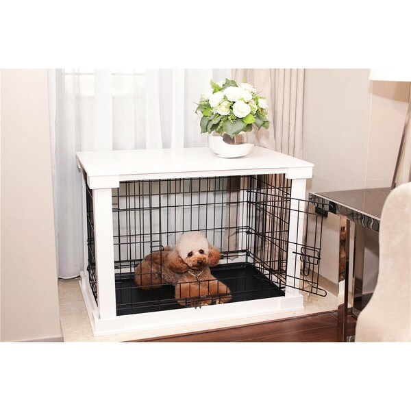 Merry Products Cage with Crate Cover- White - Small PTH0231720100 - main